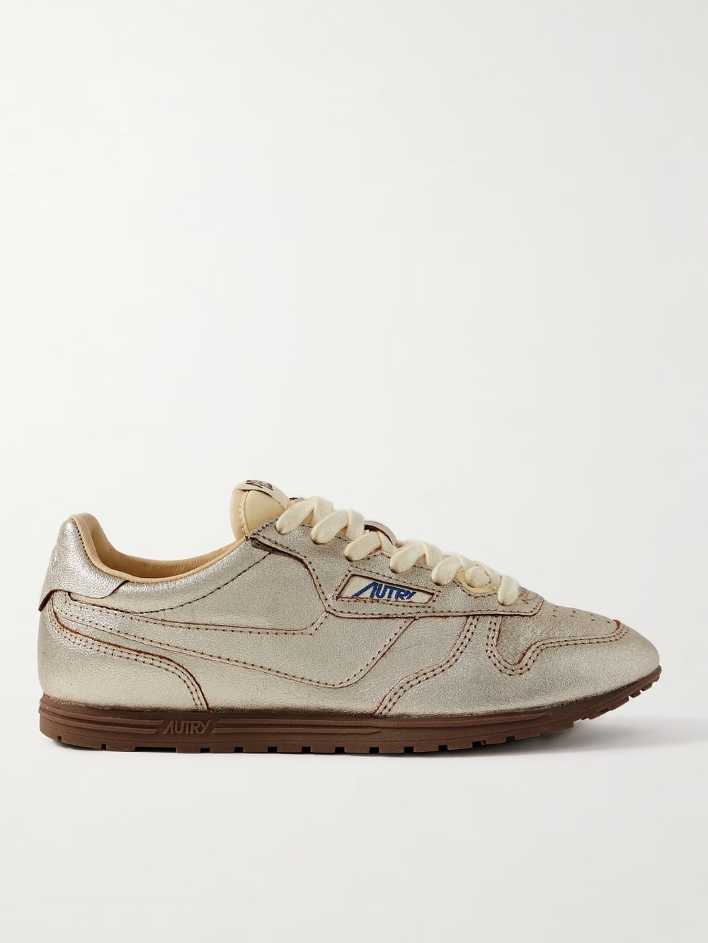 Autry Windspin metallic leather sneakers